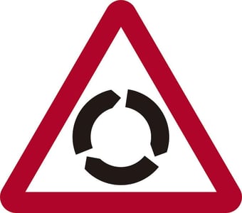 Picture of Spectrum 600mm Tri. Dibond ‘Roundabout Ahead’ Road Sign - With Channel - [SCXO-CI-14716]