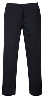 Picture of Portwest Polycotton Drawstring Trousers - Black - Regular Leg - PW-C070BKR