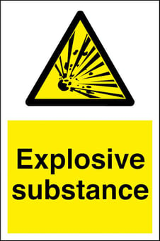 picture of Explosive Substance Sign - 200 x 300Hmm - Rigid Plastic - [AS-WA153-RP]