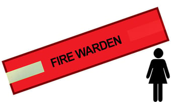 picture of Red - Ladies Pre Printed Arm band - Fire Warden - 10cm x 45cm - Single - [IH-ARMBAND-R-FW-B-S]