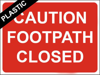 picture of Temporary Traffic Signs - Caution Footpath Closed - 600 x 450Hmm - Non Reflective - Rigid Plastic - [IH-ZT35-RP] - (MP)