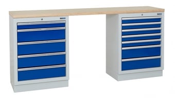 picture of BiGDUG 2041mm Wide Workbench - 5 Drawer Cabinet - 7 Drawer Cabinet - Multiplex Worktop - [BDU-TGC405GBM] - (LP)
