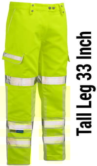 picture of Pulsar Yellow Hi-Vis Combat Trouser - Tall Leg 33 "- PR-P346-TL