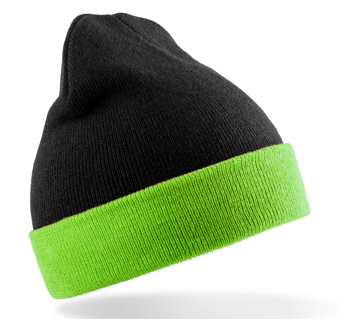 picture of Result Recycled Black Compass Beanie - Black/Lime - [BT-RC930X-BLLI]