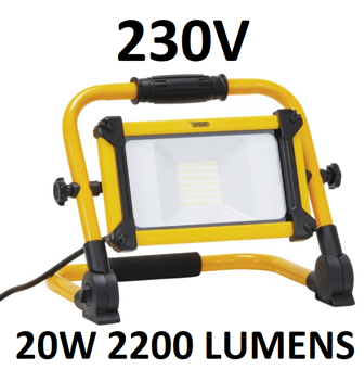 picture of Draper 230V SMD LED Folding Site Light 20W 2200 Lumens - [DO-03179]