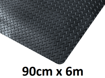 picture of Kumfi Tough Premium Anti-Fatigue Mat Black - 90cm x 6m Roll - [BLD-KU320BL]