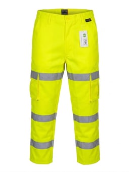picture of Yellow Hi-Vis 3 Band Combat Trousers - Regular Leg - [PLW-CTY23R] - (DISC-W)