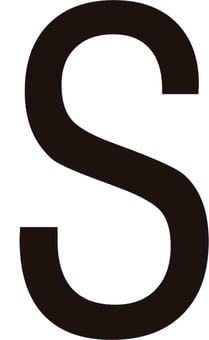 Picture of Spectrum 50mm Black Vinyl - Character ‘s’ - Pack of 10 - SCXO-CI-SVB01SL