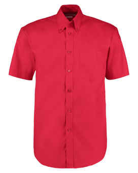 picture of Kustom Kit Mens Short Sleeve Premium Oxford Shirt - Red - BT-KK109-RED