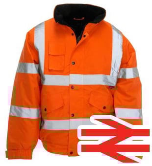 picture of Supertouch Orange Hi Vis Storm Bomber Jacket With Concealed Hood - ST-36881