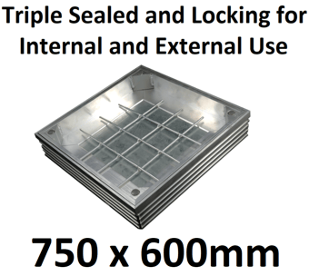 picture of Triple Sealed and Locking for Internal and External Use - Recessed Aluminium Cover - 750 x 600mm - [EGD-TSL-60-7560]