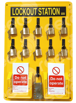 Picture of Reece 10 Brass Padlock Lockout Station - Board Only - [RS-LSE105]