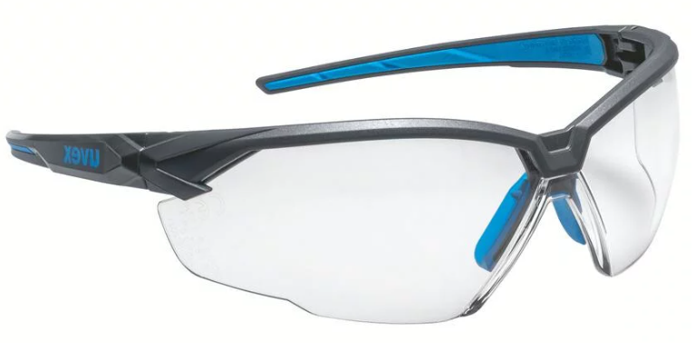 Uvex SuXXeed Safety Glasses Clear Lens - Anthracite/Blue - [TU-9181265]