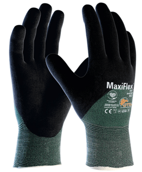 picture of MaxiFlex Cut 34-8753 3/4 Nitrile Coated Gloves - Green - Pair - ATG-34-8753