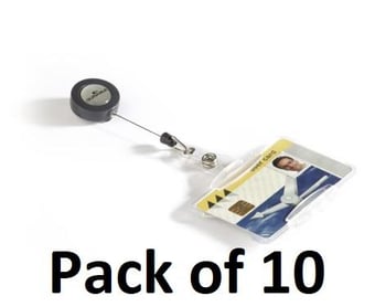 picture of Durable - Security Pass Holder with Badge Reel - Transparent - Pack of 10 - [DL-801119]