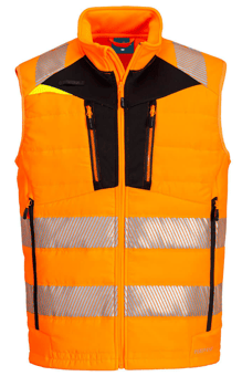 Picture of Portwest DX479 - DX4 Hi-Vis Hybrid Baffle Bodywarmer Orange/Black - PW-DX479OBR