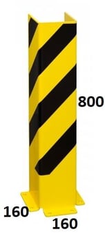 picture of BLACK BULL Pallet Rack End Frame Protectors - 'U' Profile - 800mmH - 6mm Gauge - Yellow/Black - [MV-197.28.189]