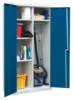 Picture of QMP Utility Cupboard - Blue Doors - 3 Shelves - 1800H x 900W x 460D mm - [QM-CU189046ZBXX]