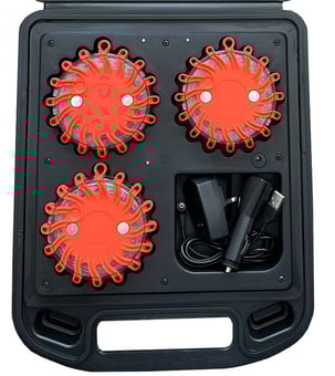 Picture of Way4Now 3 Red Non-Sequential LED Hazard Warning Lights - [NBD-HL7502C] - (DISC-W)