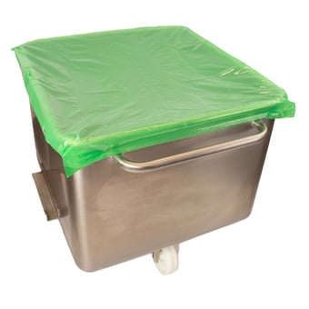 Picture of Detectable Tote Bin Covers - Green - Roll of 250 - [DT-545D-1563-P04-X34]