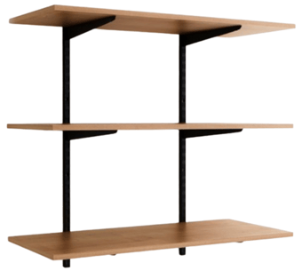 Picture of BiGDUG Office Wall Mounted Shelving Kit - 1000h x 1000w x 300d mm - 3 Oak Melamine Levels - [BDU-TSB1033OO]