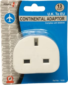 Picture of Power Plus - UK 3 Pin to Continental Europe 2 Pin Travel Adaptor Plug - [PU-1035]