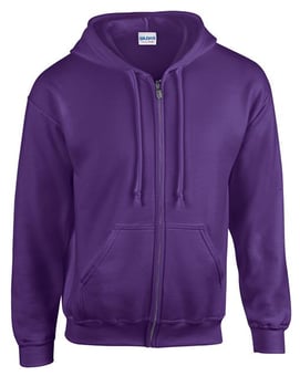 picture of Gildan Heavy Blend - Adult Full Zip Hooded Sweatshirt - 279gm - Purple - BT-18600-PRP