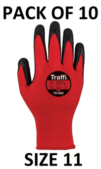 picture of TraffiGlove Centric 1 Handling Rubber Coating Gloves - Size 11 - Pack of 10 - TS-TG1050-11X10 - (AMZPK2)