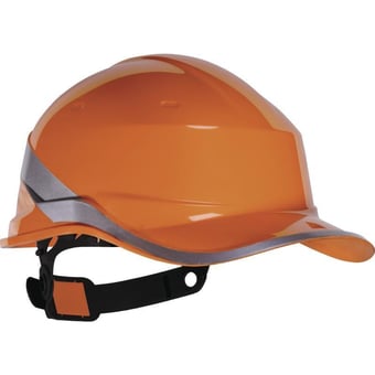 picture of Diamond V - Baseball Cap Shape - Orange Safety Helmet - Unvented - [LH-DIAM5ORFL]