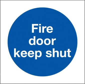 picture of Fire Door Keep Shut MEDIUM - BS5499 Part 1 & 5 SMALL - 100 X 100Hmm - Rigid Plastic - [AS-MA147-RP]