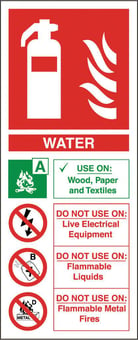 picture of Water Fire Extinguisher Instruction Sign - 82 X 202Hmm - Rigid Plastic - [AS-EN5-RP]