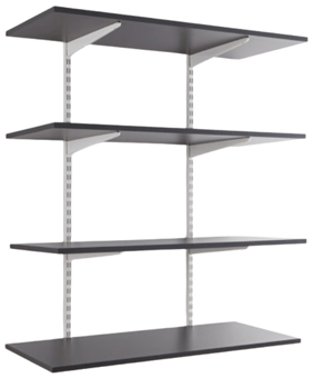 Picture of BiGDUG Office Wall Mounted Shelving Kit - 1200h x 1000w x 300d mm - 4 Graphite Grey Melamine Levels - [BDU-TSW1234GO]