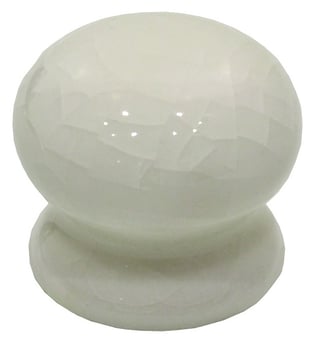 picture of Ceramic Cupboard Knobs - Crackled White - 35mm Dia. - [CI-HK366L]