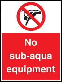 picture of No Sub-Aqua Equipment Sign - [AS-WH6]