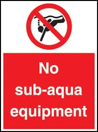 Picture of No Sub-Aqua Equipment Sign - [AS-WH6]