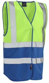 Picture of Pilton - Dual Colour Reflective Waistcoat - Lime Green/Royal Blue - Non EN471 - LE-W05-LM/RO - (DISC-R)