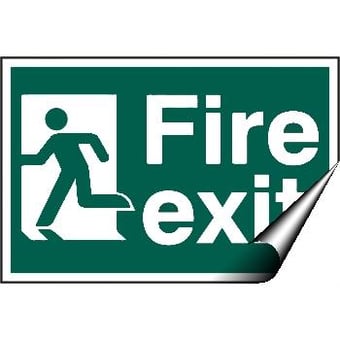 picture of Fire Exit Sign - Running Man Left - 400 x 200Hmm LARGE - Self Adhesive Vinyl - [AS-SA28L-SAV]