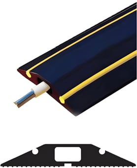 Picture of Vulcascot Superior Hi Viz Office Floor Cable Protector - 14 x 8 mm Channel- Black and yellow - Price per meter - [VS-HAZ1]
