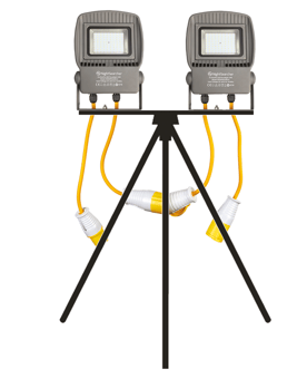 picture of Nightsearcher - LinkStar Site Floodlights Twin - 2 x 30W AC Linkable Heads with SL Tripod - [NS-NSLINKSTAR30-TWIN]