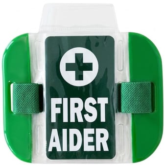 picture of First Aider Printed Armband - Adjustable Elasticated Strap - Green ID Armband - [IH-HVWAB164(GREEN)] - (MP)