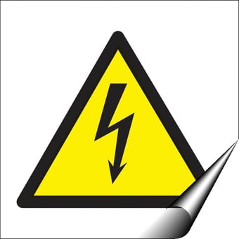 Picture of Danger Electricity Logo Sign MEDIUM - 200 x 200Hmm - Self Adhesive Vinyl - [AS-WA18-SAV]