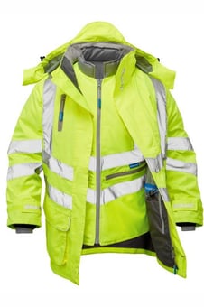 Picture of Pulsar Yellow Hi-Vis 7 in 1 Interactive Storm Coat - PR-P487