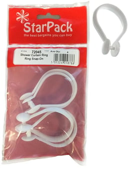 picture of StarPack - 72045 - Shower Curtain Ring - Ring Snap-On - Pack of 4 - [AF-5013249258786] - (DISC-R)