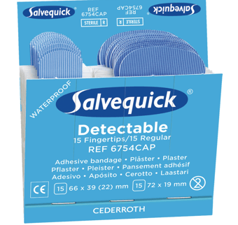 picture of Salvequick Blue Detectable Plaster/Fingertips - 30 Pieces - [SA-CD34A] - (DISC-R)