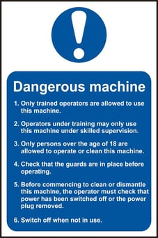 Picture of Spectrum Dangerous machine Safety information - PVC 200 x 300mm - SCXO-CI-0108