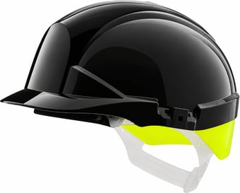 Picture of Centurion Reflex Black Safety Helmet with Hi Vis Yellow Rear Flash - Vented - Slip Ratchet - [CE-S12KHVYA] (LP)