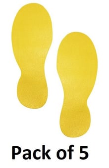 picture of Durable - Floor Marking Shape "Foot" - Yellow - Pack of 5 Pairs - [DL-172704]