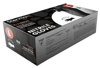 picture of Sterimax Cygnus Black Nitrile Powder-Free Gloves - Box of 50 Pairs - STM-INC-5020