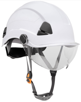 picture of Honeywell - Fibre Metal Safety Helmet - Non Vented - With Polycarbonate Visor - White - [HW-FSH10001E]