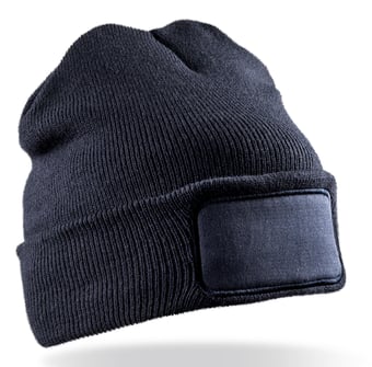 Picture of Result Recycled Double Knit Printers Beanie - Navy Blue - [BT-RC927X-NVY]